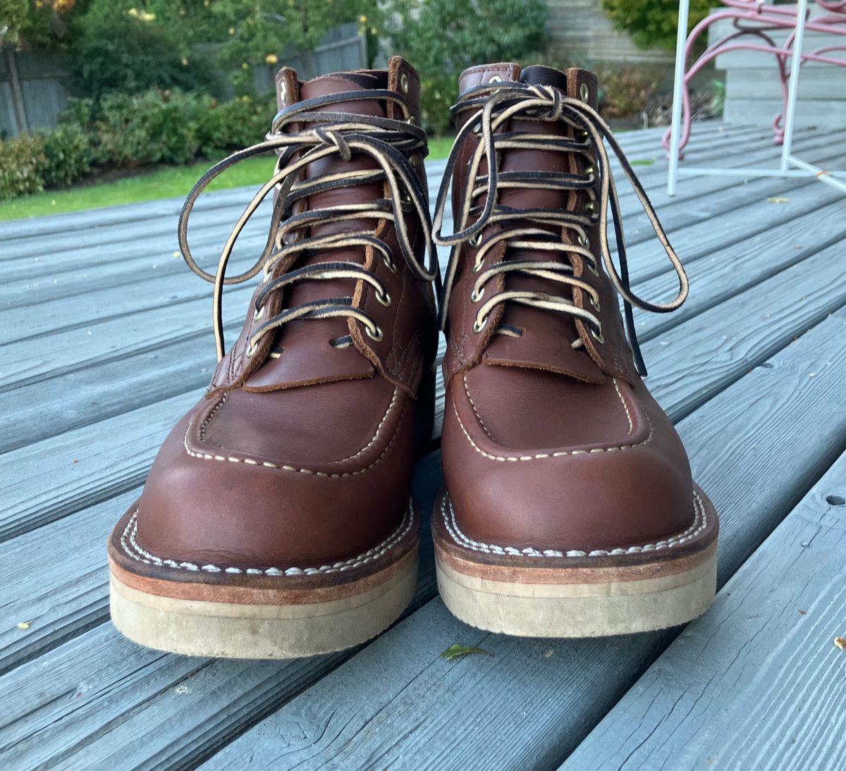 Photo by taylorlong1 on October 1, 2025 of the Nicks Moc Toe in Seidel 1964 Brown.