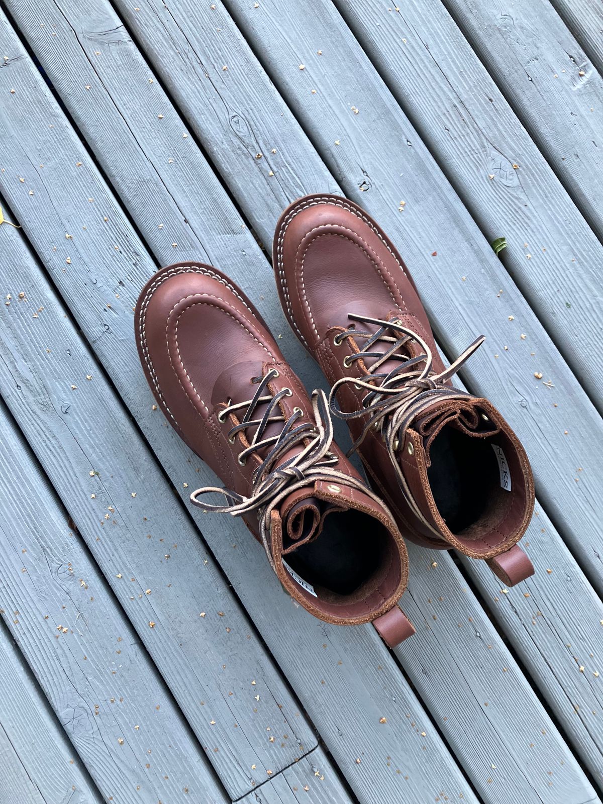 Photo by taylorlong1 on October 1, 2025 of the Nicks Moc Toe in Seidel 1964 Brown.