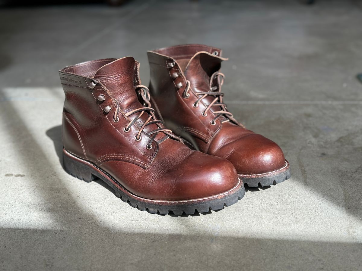 Photo by kleinknecht on September 16, 2024 of the Wolverine 1000 Mile Plain-Toe Rugged Boot in Horween Havana Brown Chromexcel.