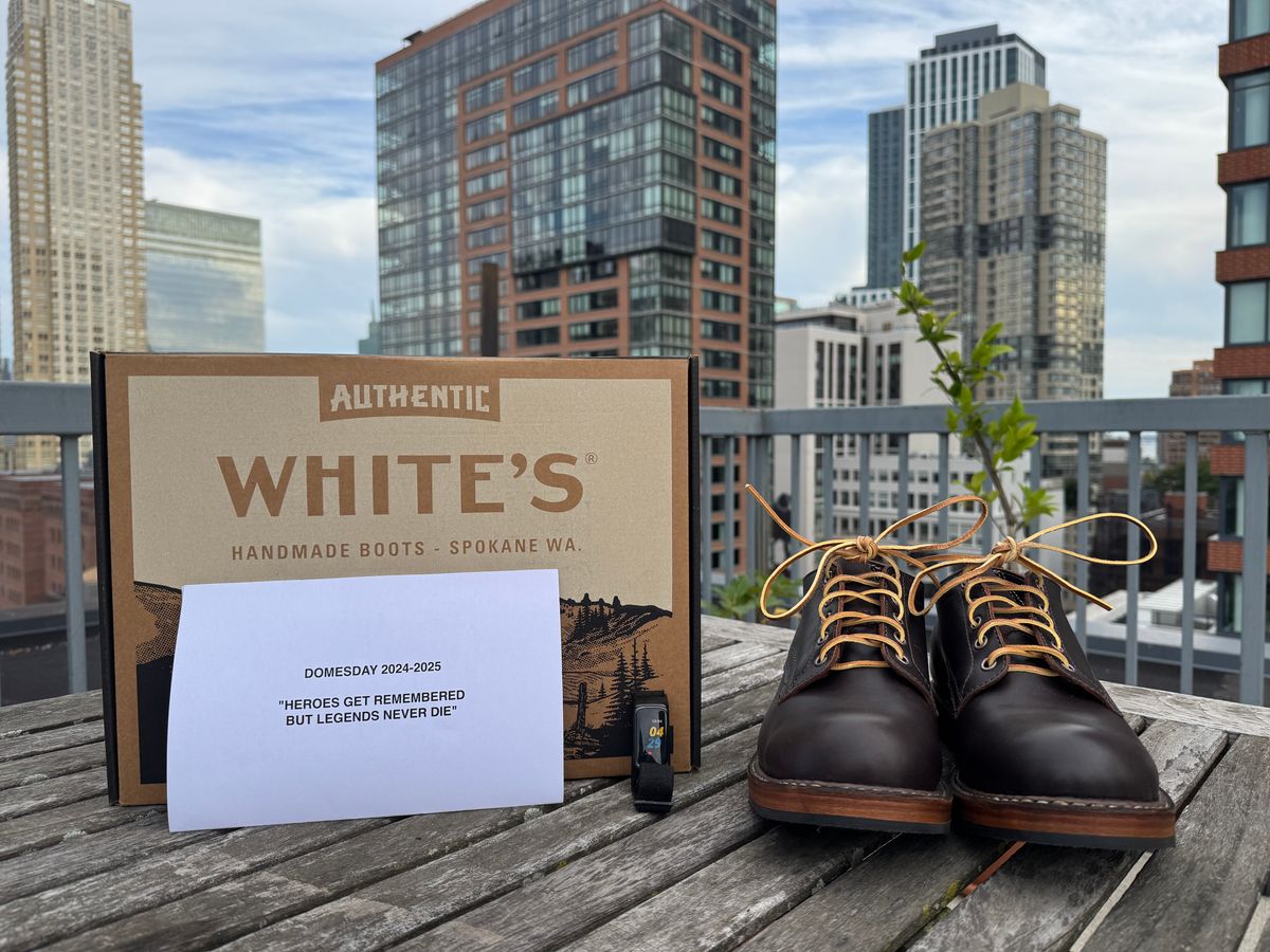 Photo by kleinknecht on October 4, 2024 of the White's Oxford in Seidel Brown Dress.