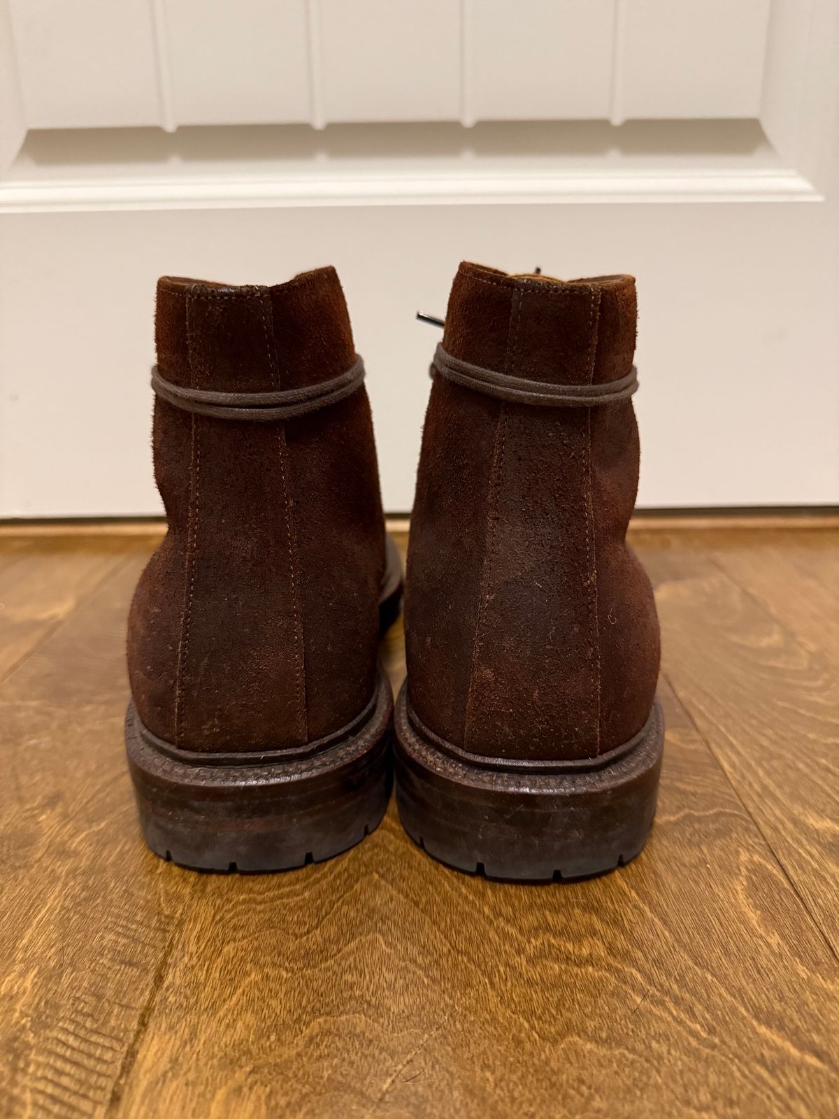 Photo by jingersoll on November 5, 2025 of the Grant Stone Edward Boot in C.F. Stead Dark Oak Roughout.