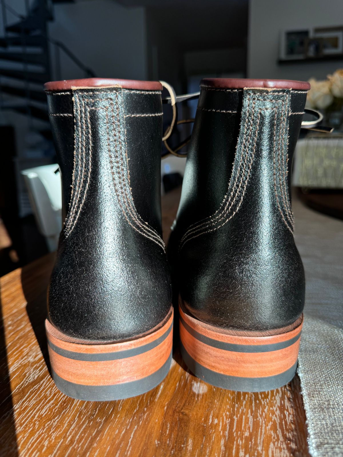 Photo by gojjishoss on January 15, 2025 of the Nicks MTO in Horween Brown Waxed Flesh.