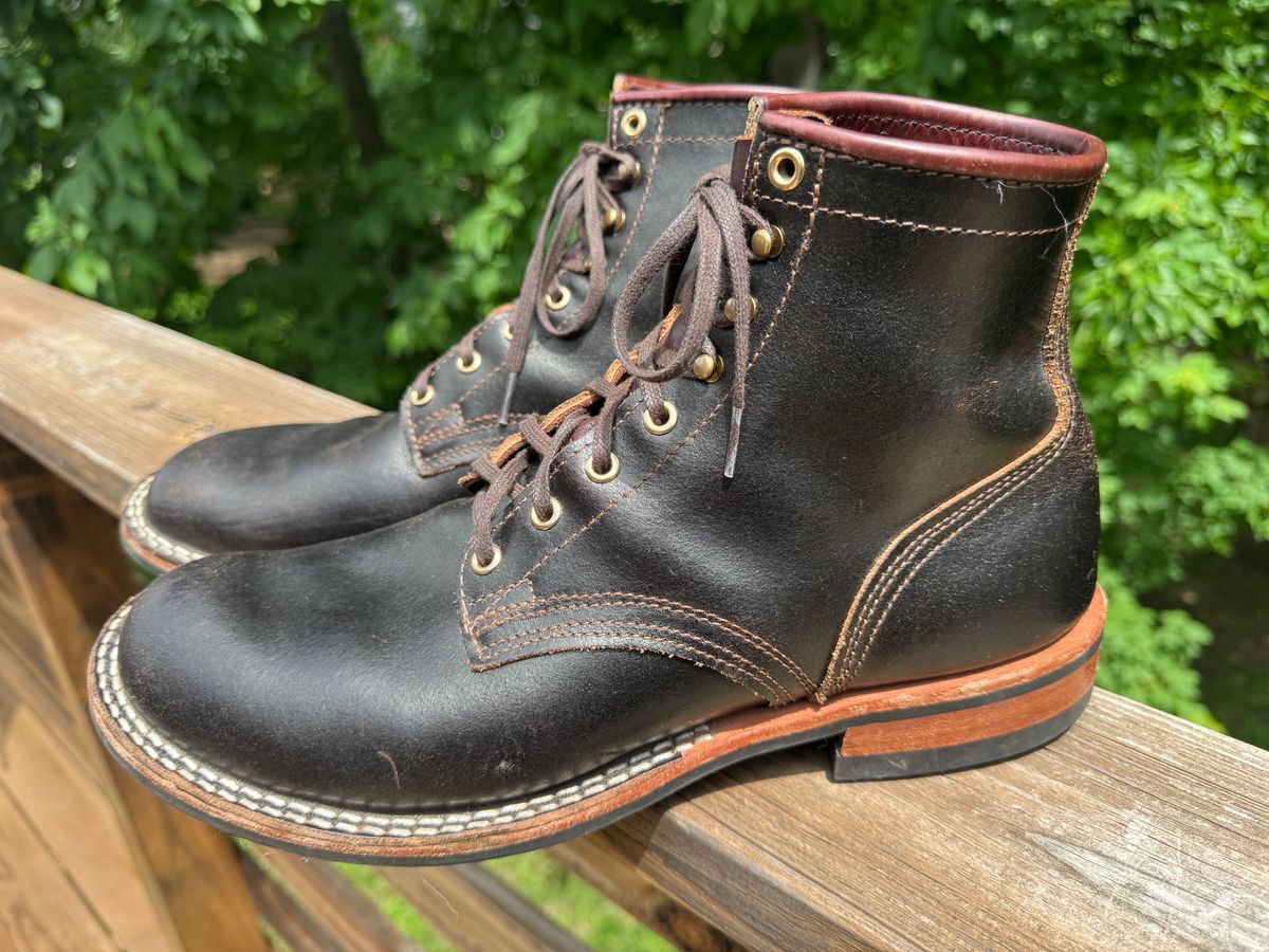 Photo by gojjishoss on May 22, 2025 of the Nicks MTO in Horween Brown Waxed Flesh.