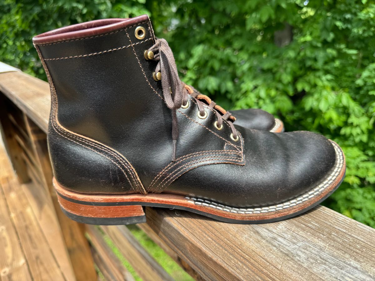 Photo by gojjishoss on May 22, 2025 of the Nicks MTO in Horween Brown Waxed Flesh.