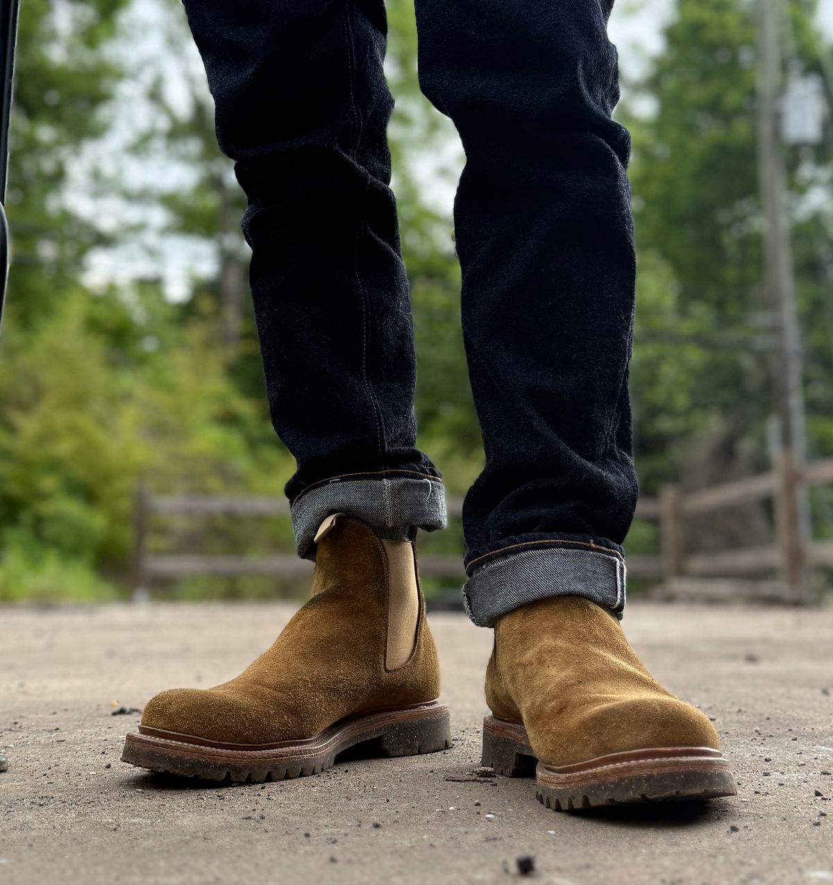 Photo by blinkofani on May 24, 2025 of the Viberg Outsider II in Tobacco Full-Grain Calfskin Suede.