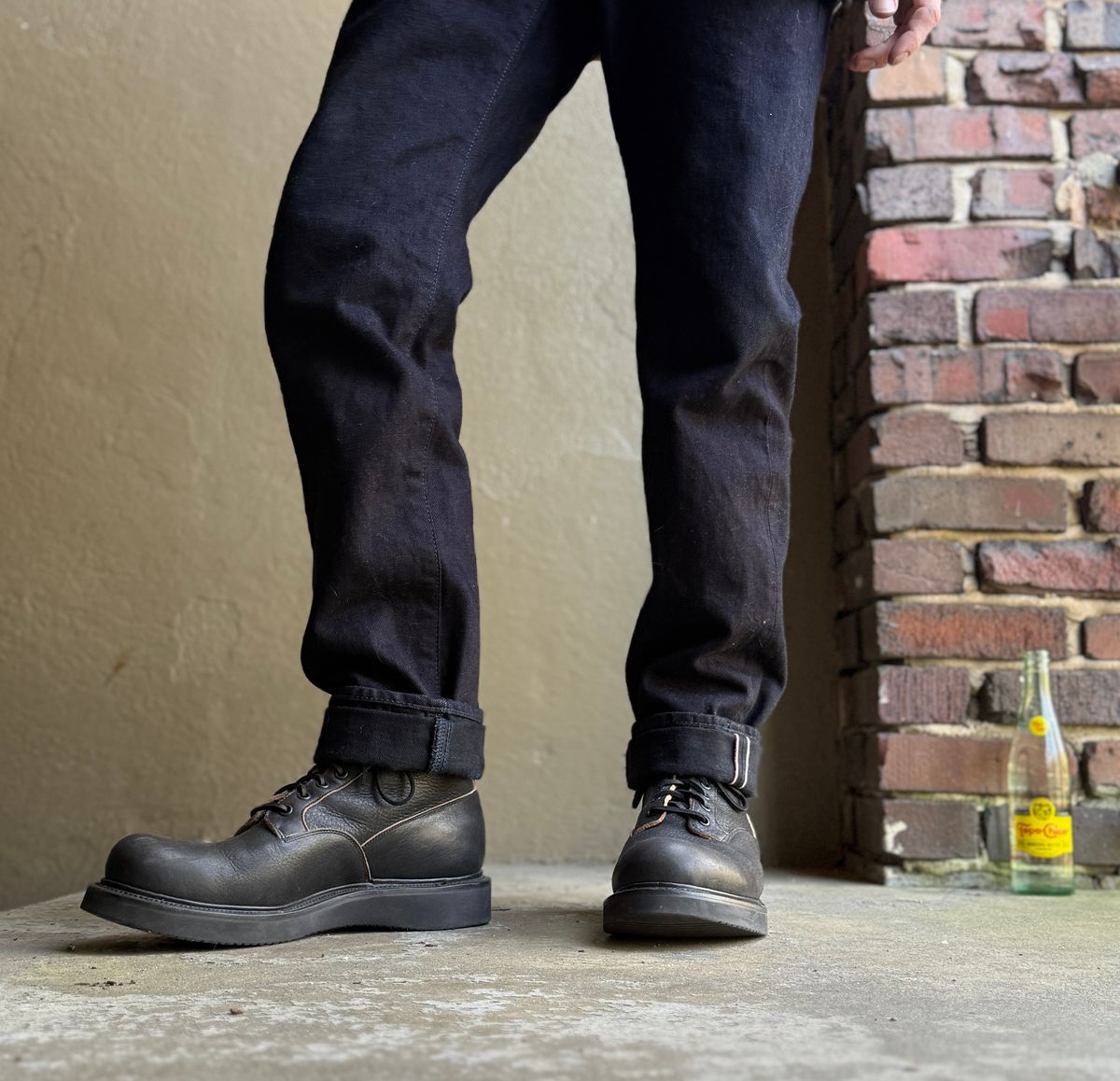 Photo by blinkofani on March 16, 2025 of the Viberg Scout Boot in Horween Black Washed Chromexcel.