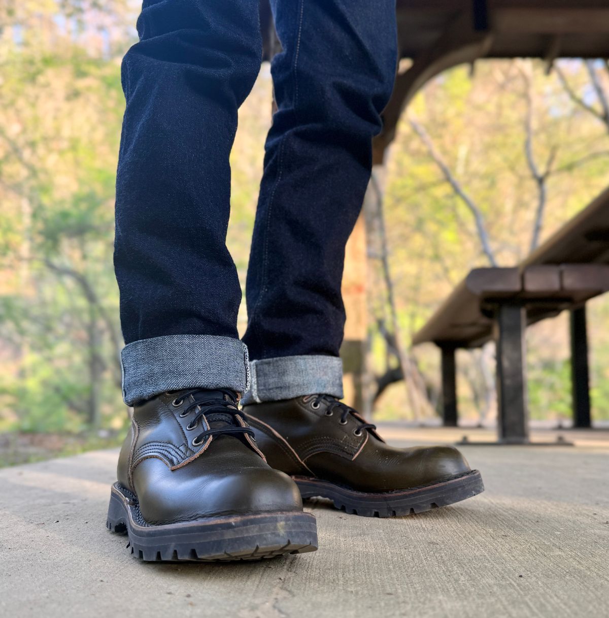 Photo by blinkofani on March 29, 2026 of the Nick’s x Division Road Jungle Jump Boot in Horween Greener Pastures Shackleton.