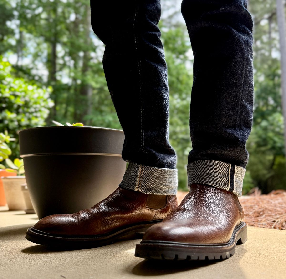 Photo by blinkofani on May 10, 2026 of the Crockett & Jones Chelsea 11 in Dark Brown Scotch Grain.