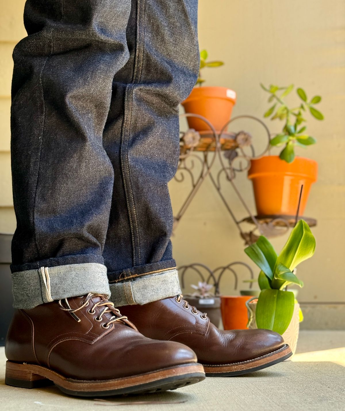 Photo by blinkofani on May 11, 2026 of the Viberg Service Boot in Badalassi Coffee Vachetta Minerva.