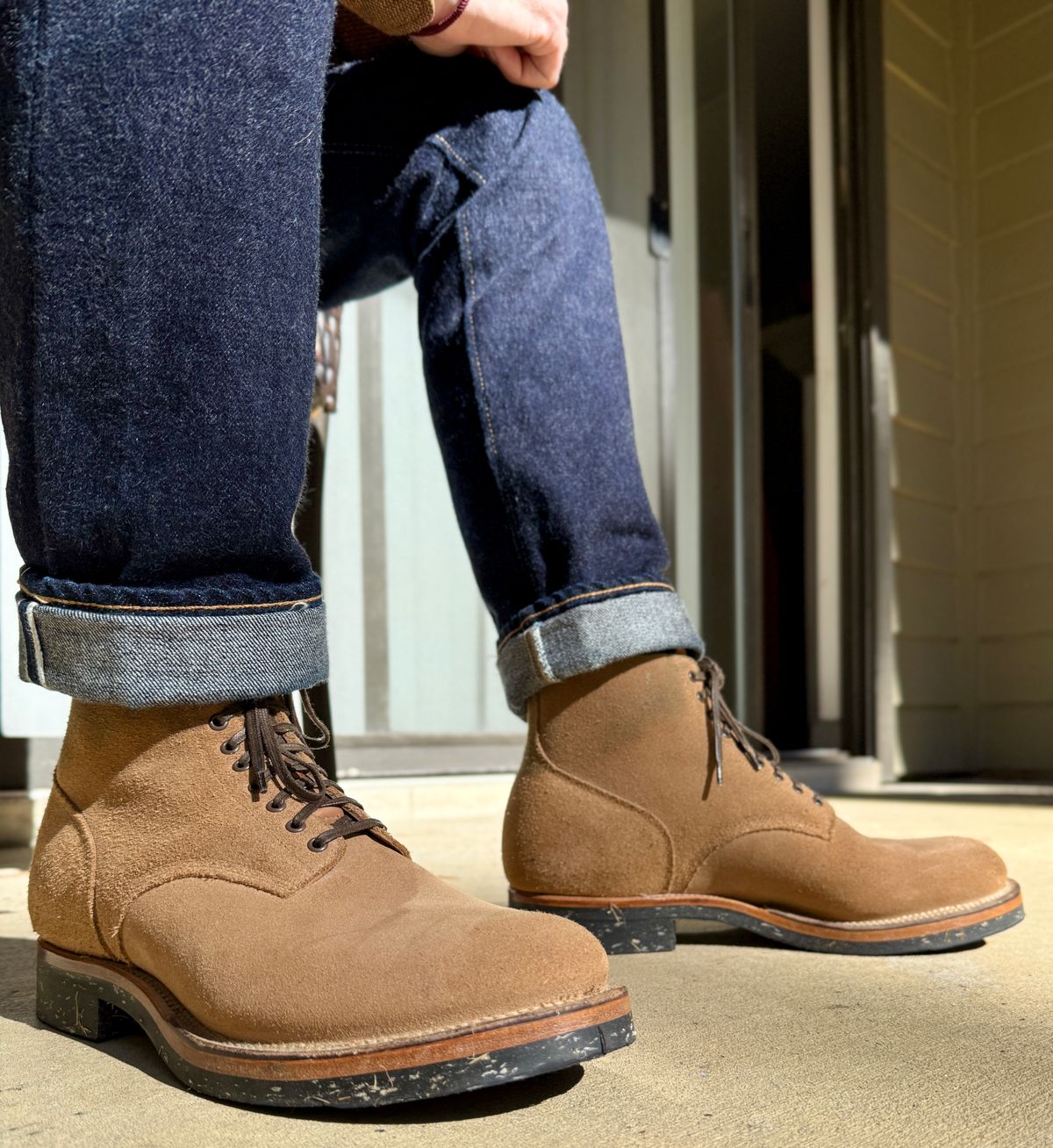 Photo by blinkofani on November 1, 2025 of the Viberg N1 Boot in Horween Marine Field Roughout.