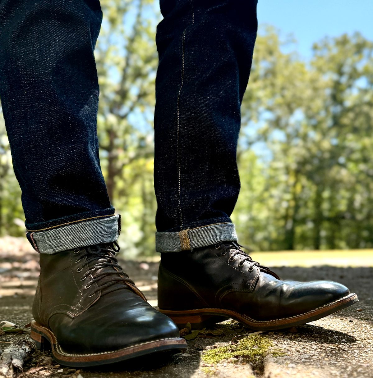 Photo by blinkofani on September 7, 2025 of the Viberg Service Boot in Maryam Brown Split Horsebutt.