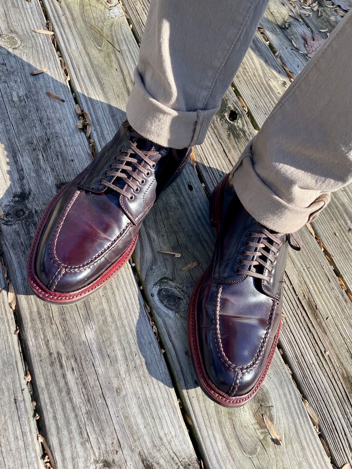 Photo by blinkofani on January 1, 2025 of the Alden Tanker Boot in Horween Color 8 Shell Cordovan.