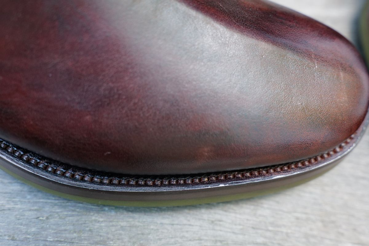 Photo by jcurry on June 17, 2025 of the Clinch Engineer Boots 11-Inch Height in Brown-Overdyed Horsebutt.