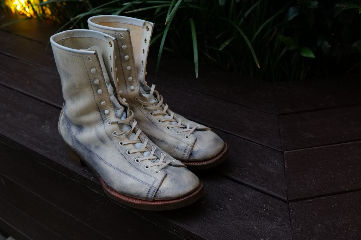 Photo by jcurry on August 22, 2025 of the Clinch Gary Boots in EQ Horsebutt White Dirty Finish.