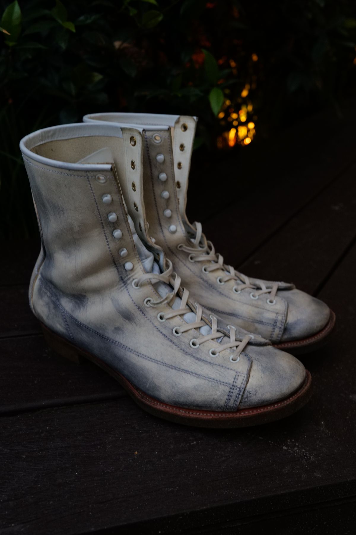 Photo by jcurry on August 22, 2025 of the Clinch Gary Boots in EQ Horsebutt White Dirty Finish.