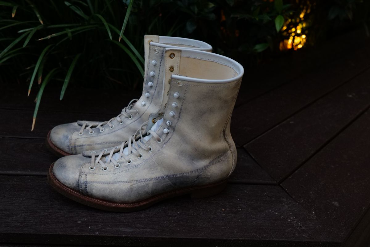 Photo by jcurry on August 22, 2025 of the Clinch Gary Boots in EQ Horsebutt White Dirty Finish.