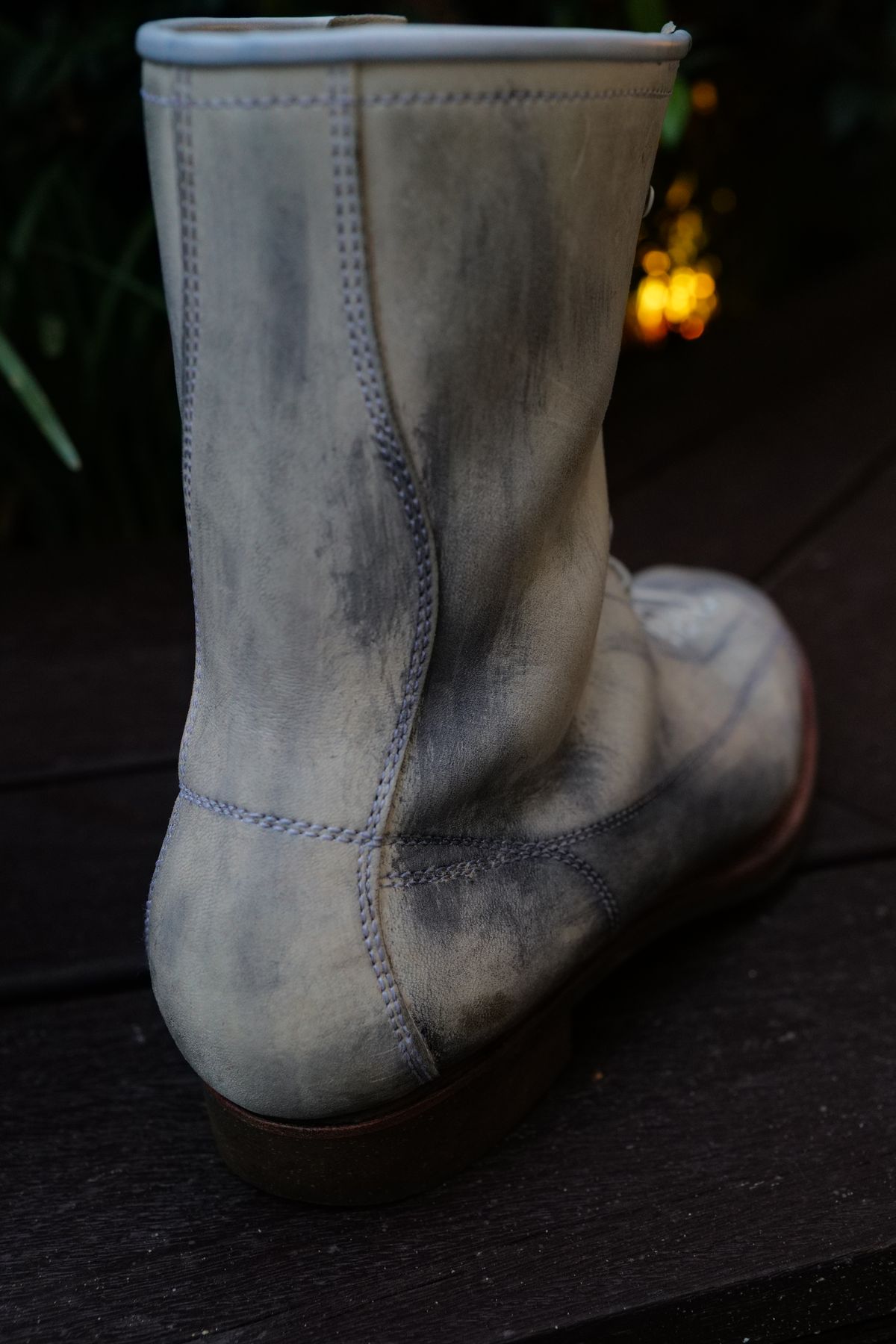 Photo by jcurry on August 22, 2025 of the Clinch Gary Boots in EQ Horsebutt White Dirty Finish.
