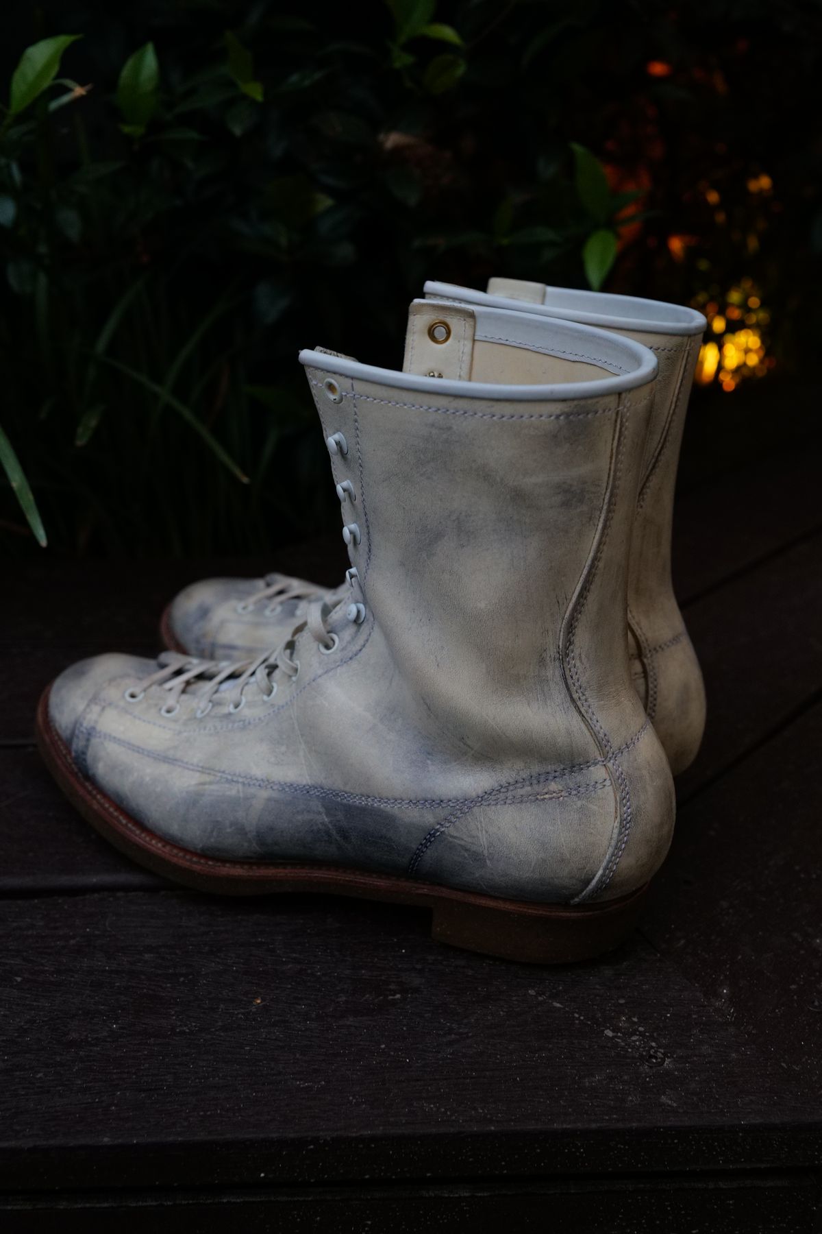Photo by jcurry on August 22, 2025 of the Clinch Gary Boots in EQ Horsebutt White Dirty Finish.