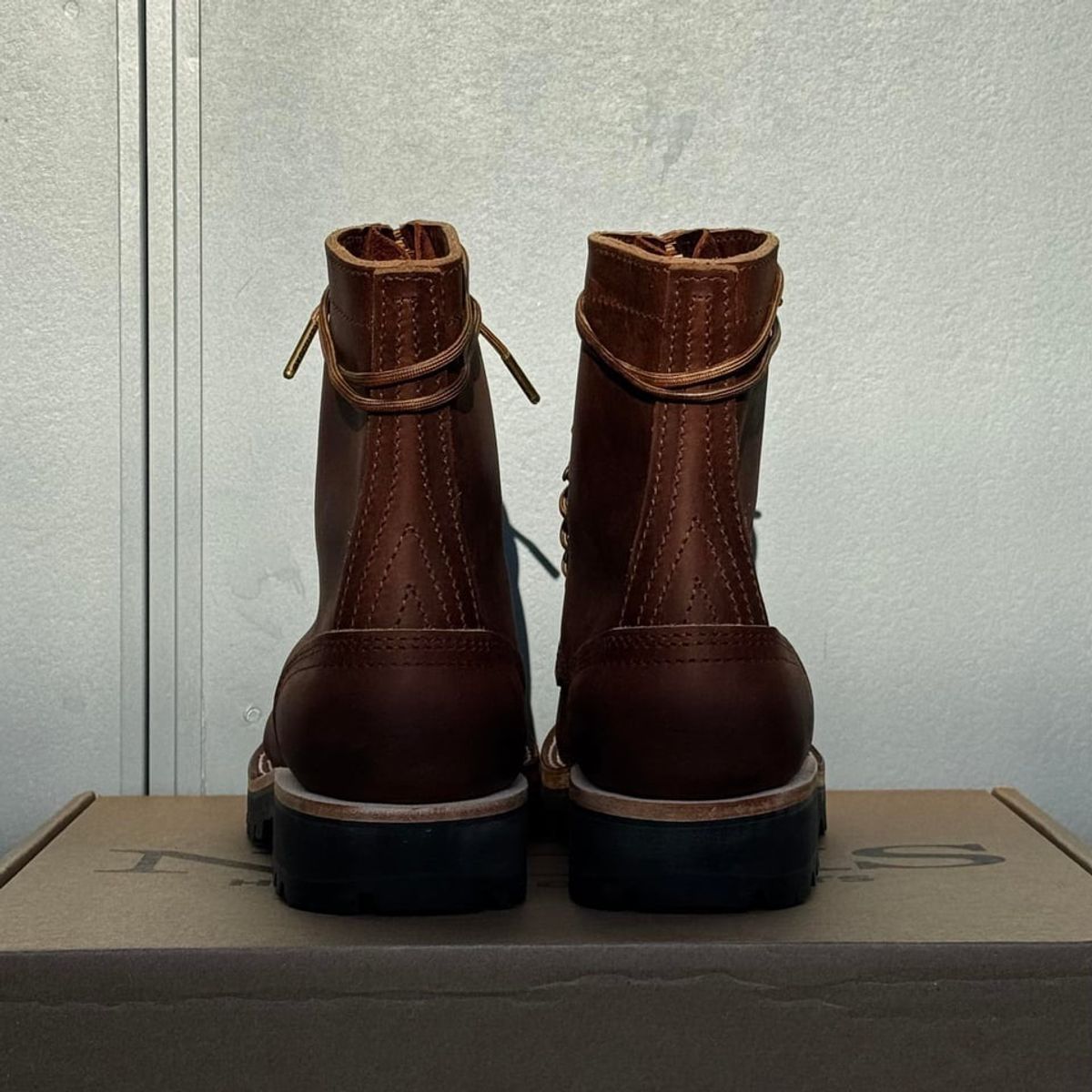 Photo by ElectricElephant on September 16, 2025 of the Nicks Moc Toe in Horween Predator Toasted Coconut.