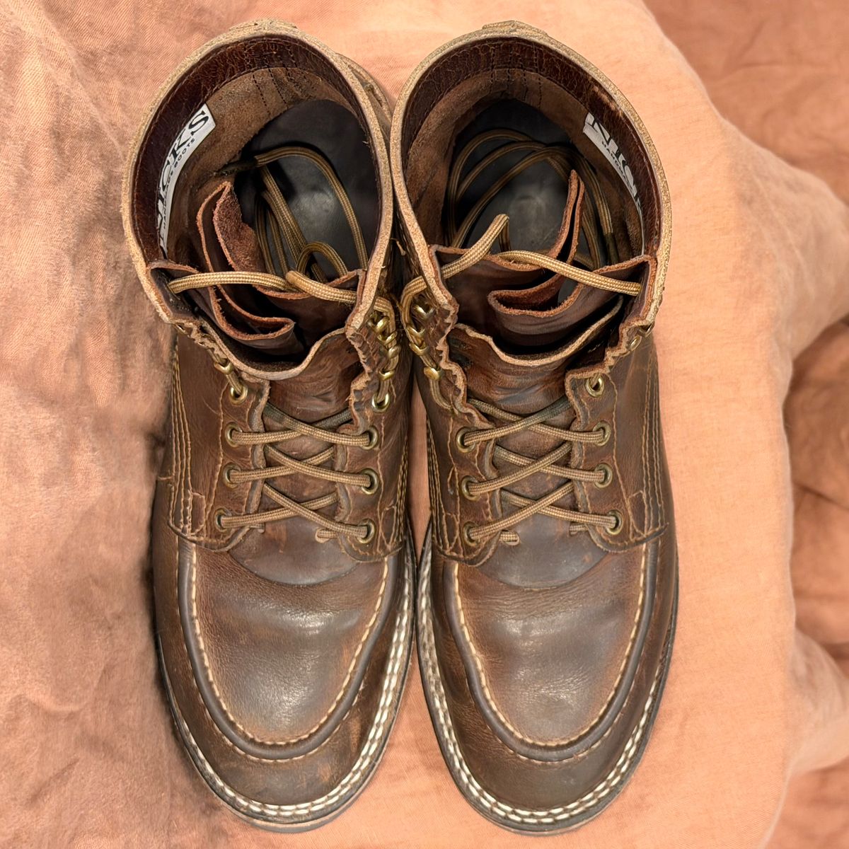 Photo by ElectricElephant on February 5, 2026 of the Nicks Moc Toe in Horween Predator Toasted Coconut.