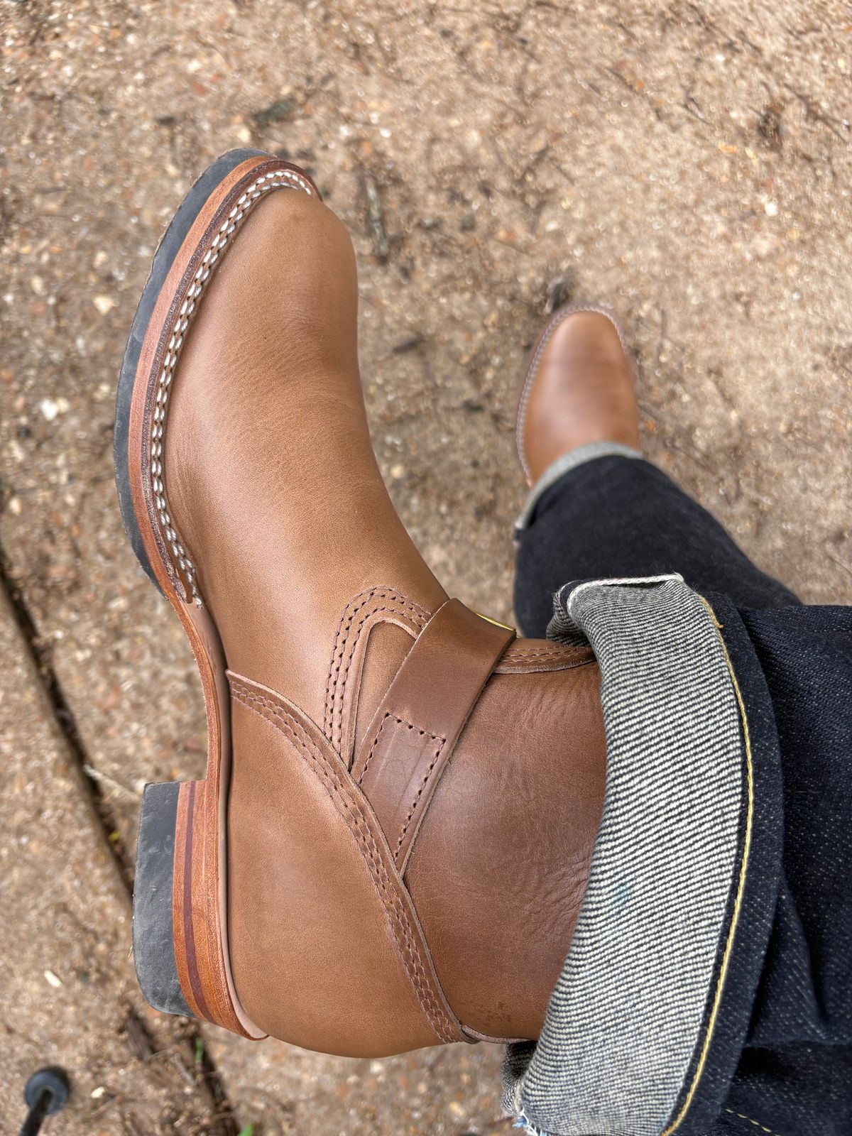Photo by CulinaryQUEDawg on June 11, 2026 of the Wesco Mister Lou in Horween Colvados Chromexcel.