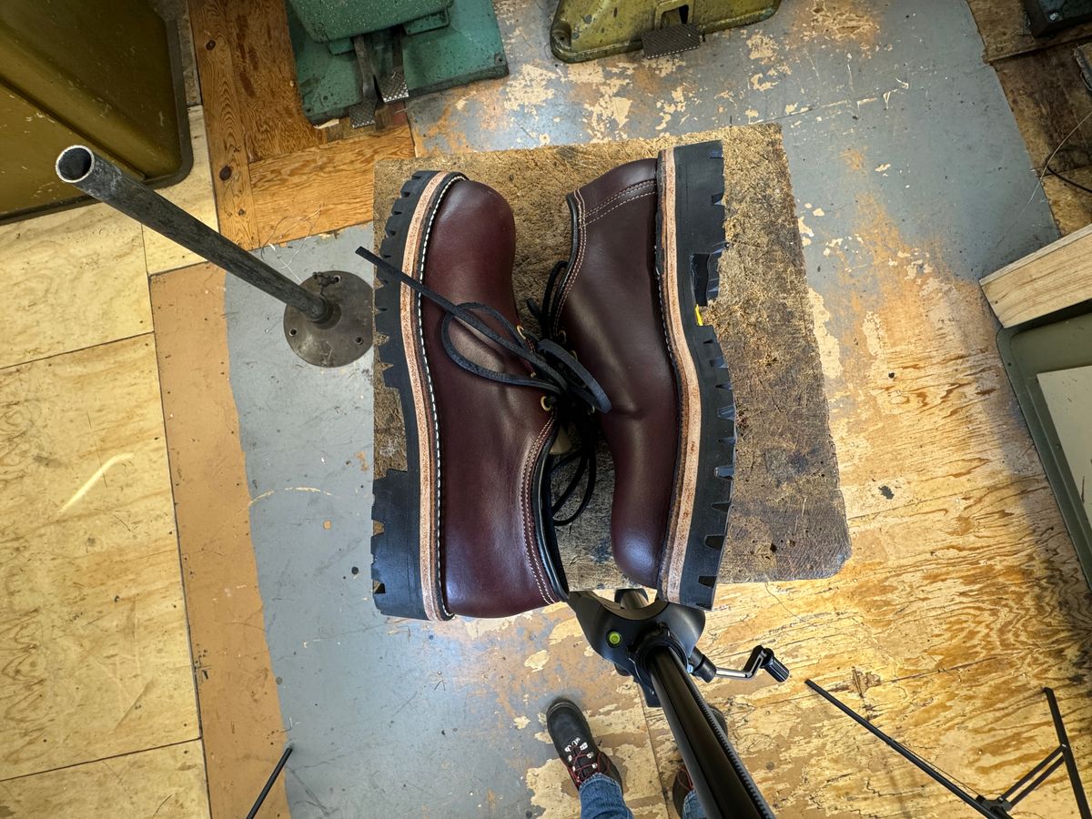 Photo by limmer_zeta on October 1, 2024 of the Peter Limmer & Sons Whole Cut Center Tie in Seidel Oxblood Double Shot.