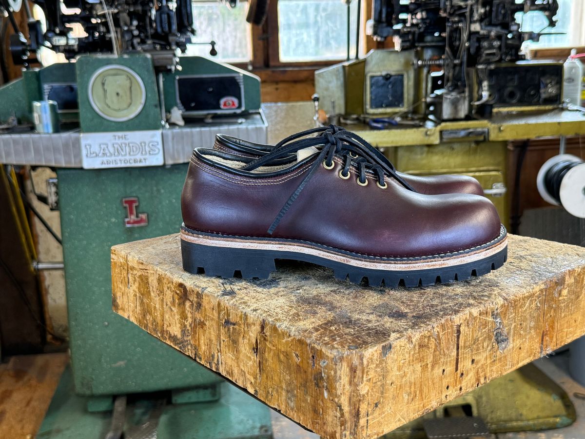 Photo by limmer_zeta on October 1, 2024 of the Peter Limmer & Sons Whole Cut Center Tie in Seidel Oxblood Double Shot.