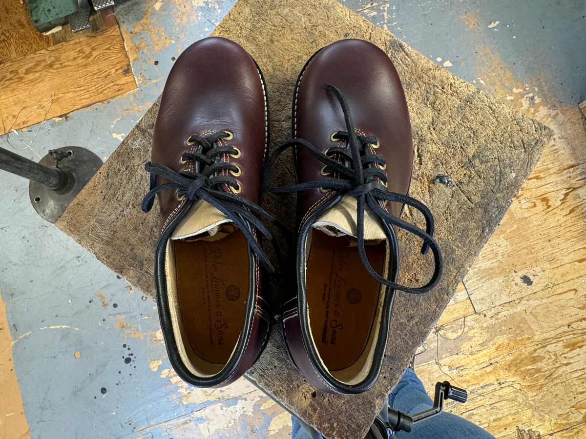 Photo by limmer_zeta on October 1, 2024 of the Peter Limmer & Sons Whole Cut Center Tie in Seidel Oxblood Double Shot.