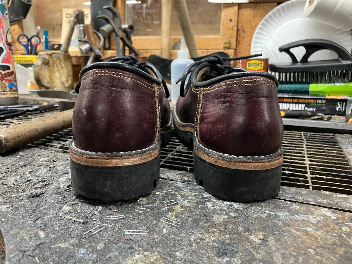 Photo by limmer_zeta on January 3, 2025 of the Peter Limmer & Sons Whole Cut Center Tie in Seidel Oxblood Double Shot.
