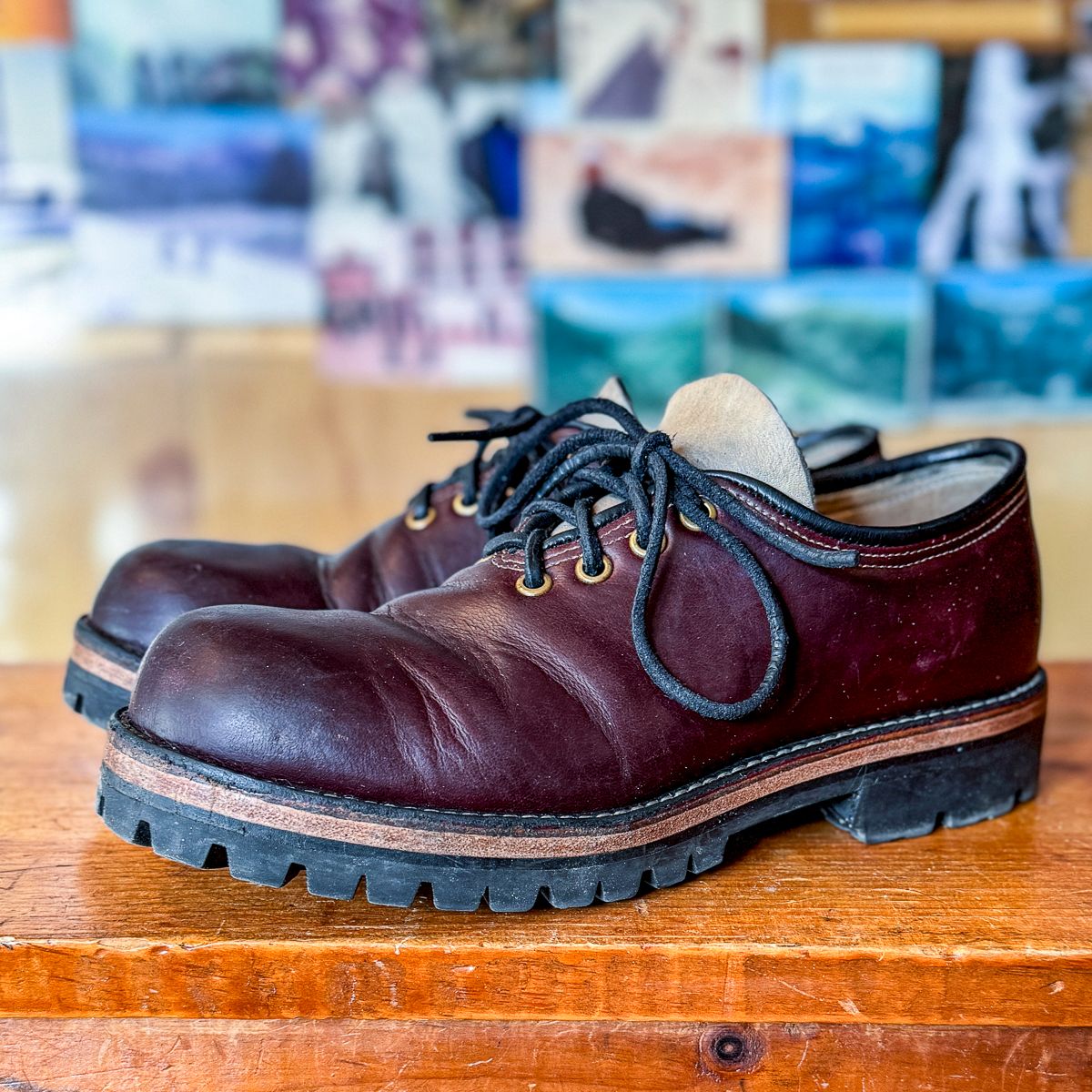 Photo by limmer_zeta on April 2, 2025 of the Peter Limmer & Sons Whole Cut Center Tie in Seidel Oxblood Double Shot.