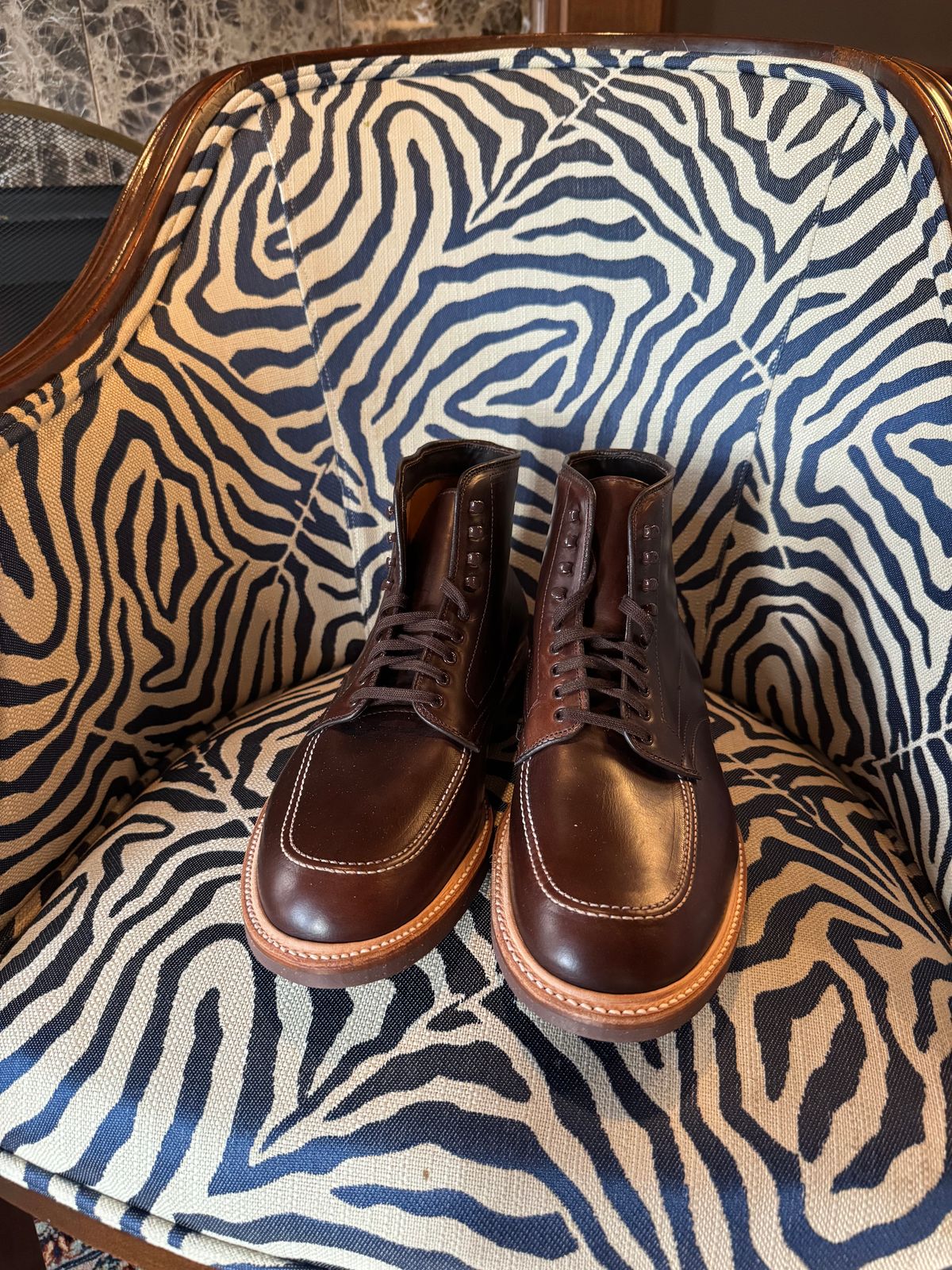 Photo by BlueMtn on October 3, 2025 of the Alden Indy Boot in Horween Brown Chromexcel.