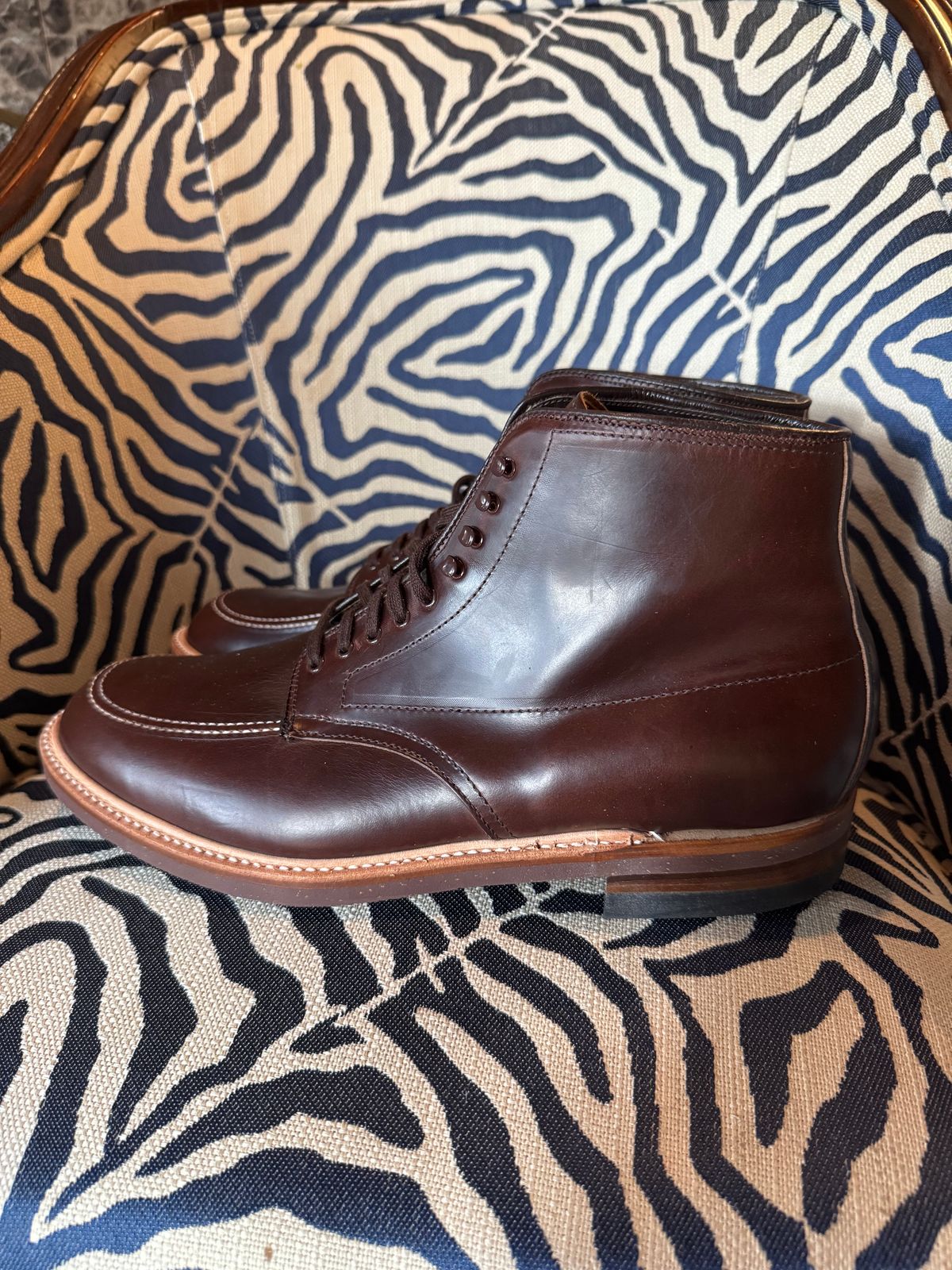 Photo by BlueMtn on October 3, 2025 of the Alden Indy Boot in Horween Brown Chromexcel.