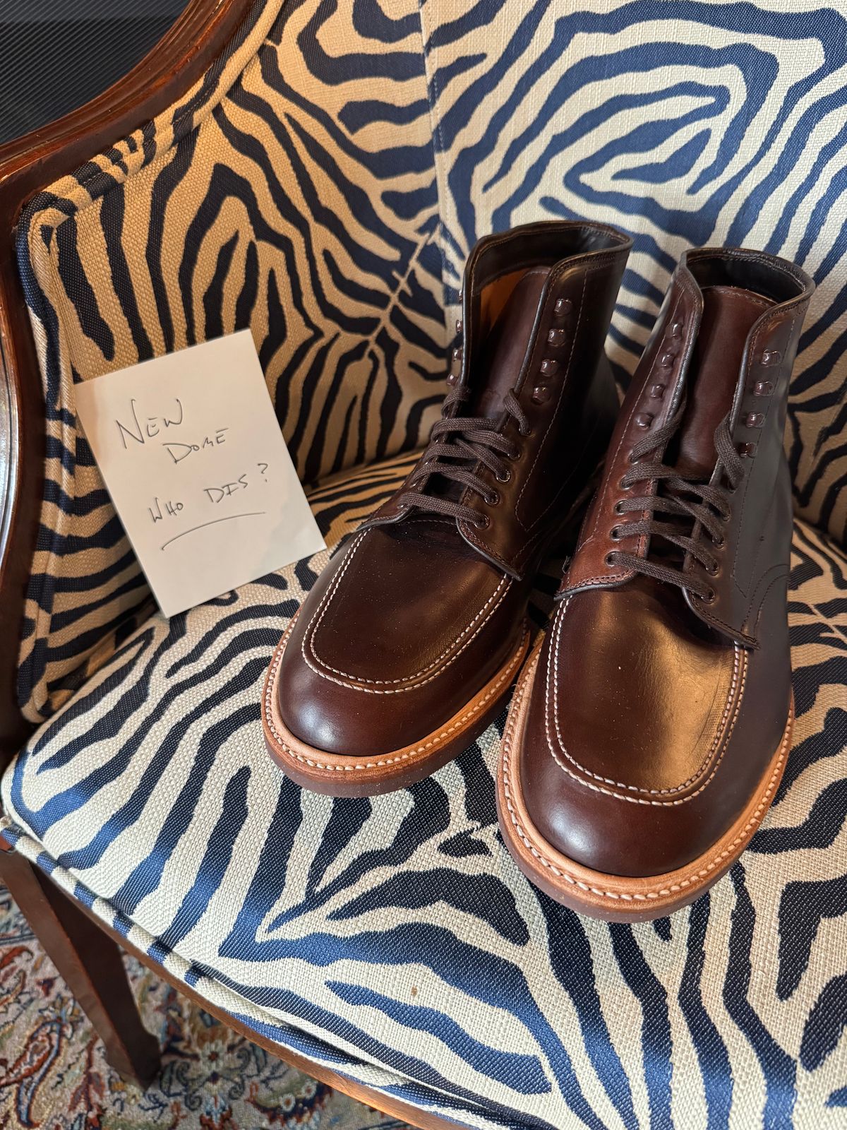 Photo by BlueMtn on October 3, 2025 of the Alden Indy Boot in Horween Brown Chromexcel.