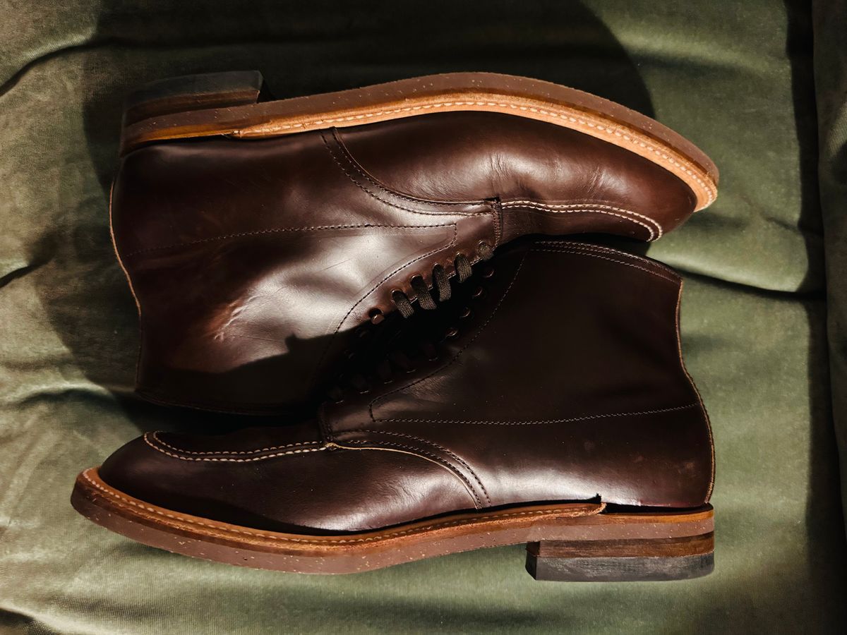 Photo by BlueMtn on November 6, 2025 of the Alden Indy Boot in Horween Brown Chromexcel.