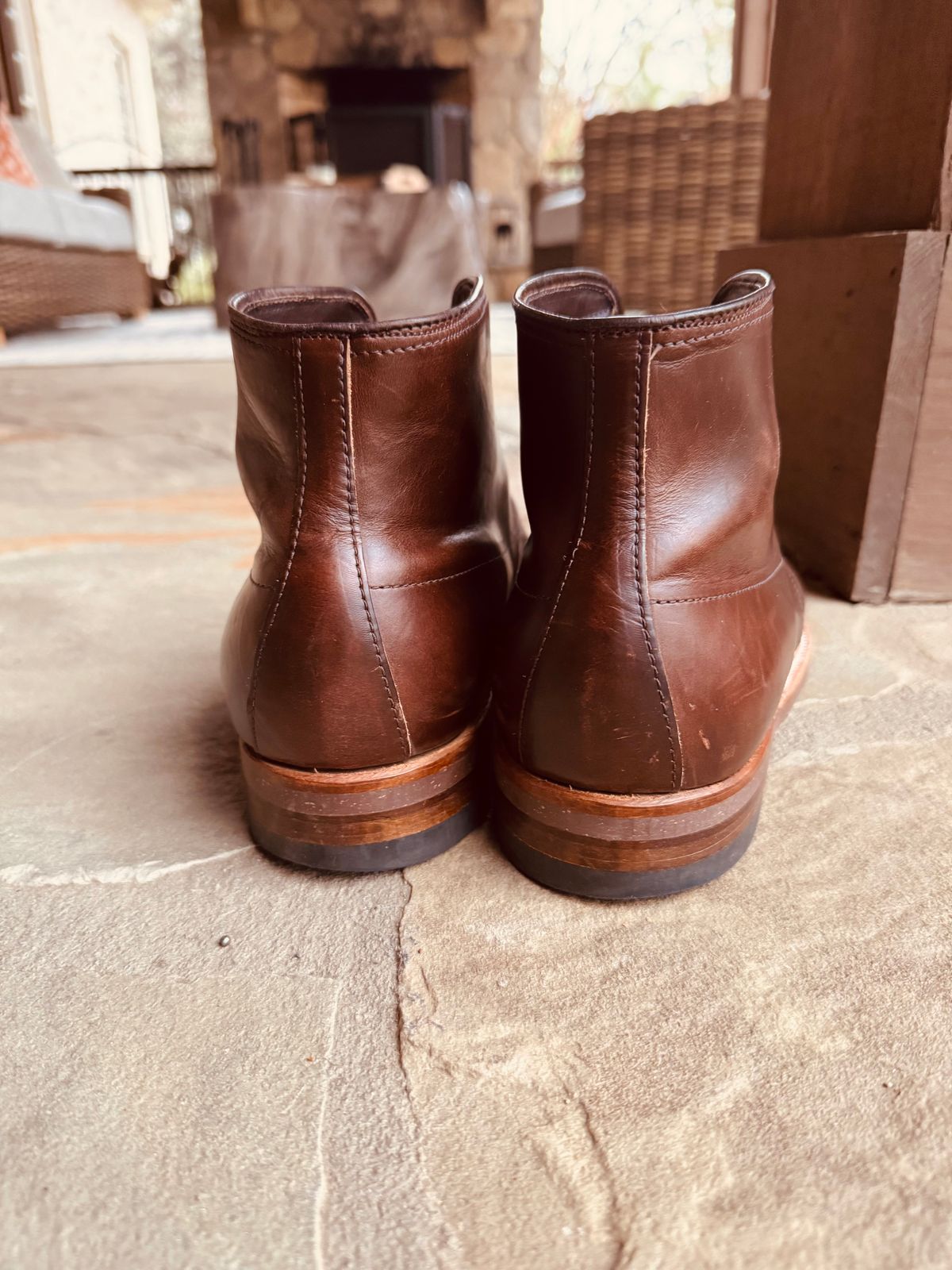 Photo by BlueMtn on December 5, 2025 of the Alden Indy Boot in Horween Brown Chromexcel.
