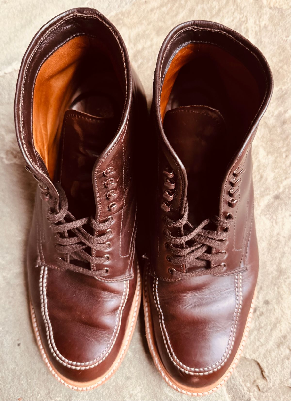 Photo by BlueMtn on December 5, 2025 of the Alden Indy Boot in Horween Brown Chromexcel.