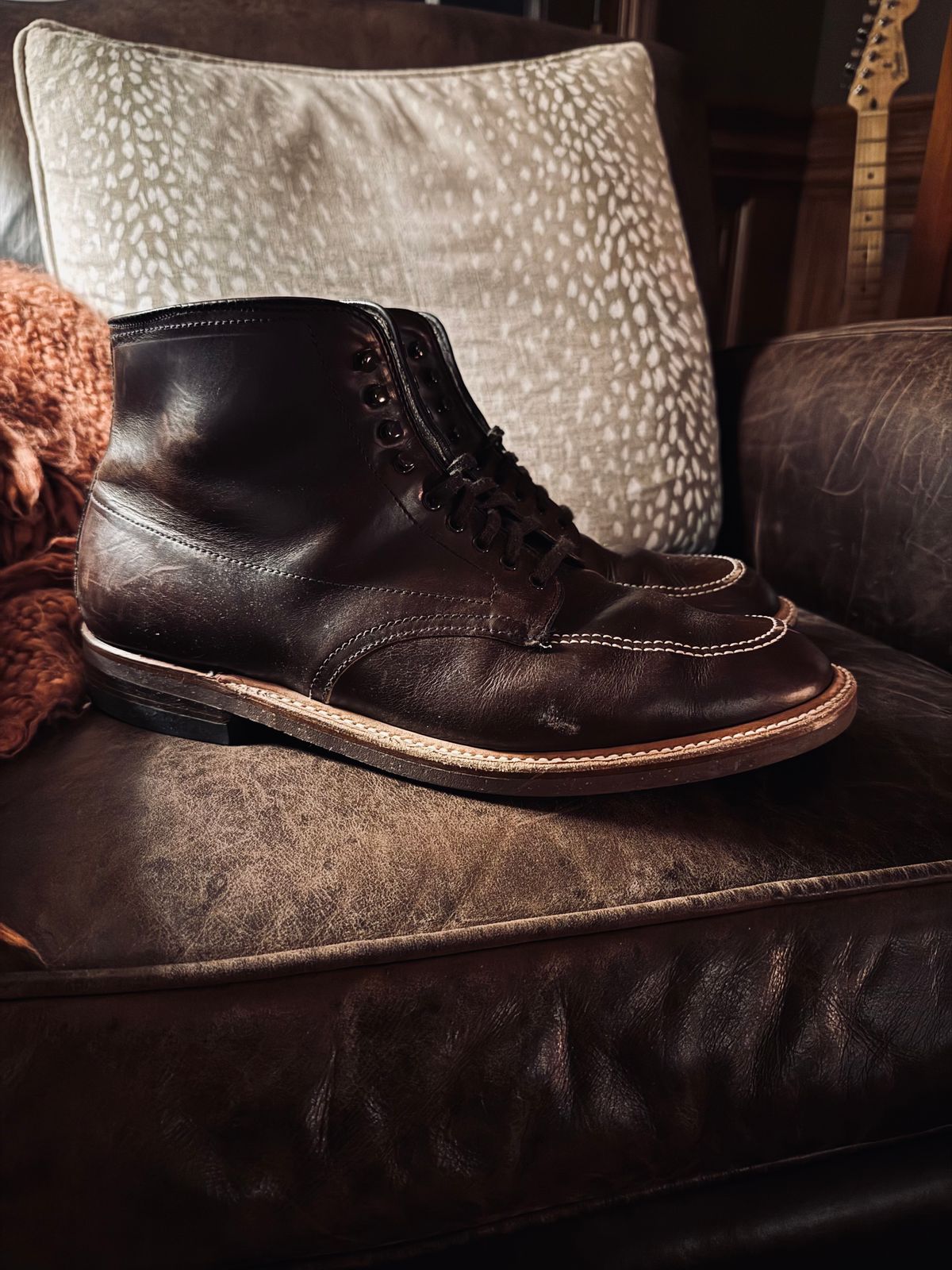 Photo by BlueMtn on January 6, 2026 of the Alden Indy Boot in Horween Brown Chromexcel.