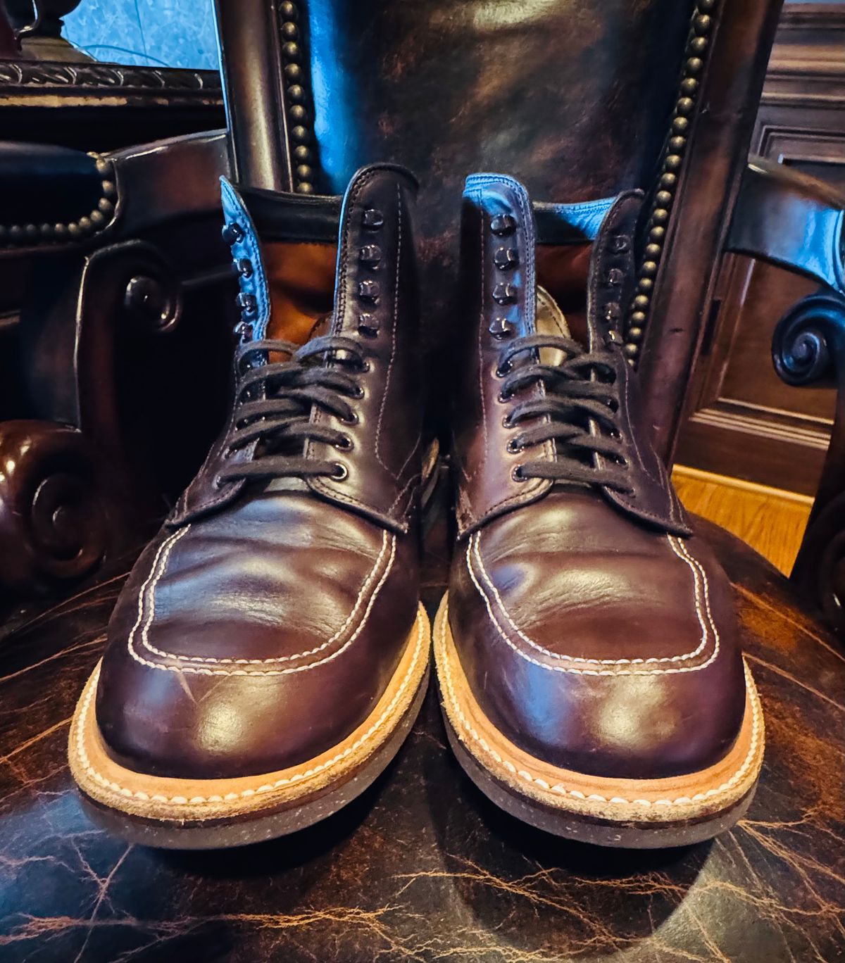 Photo by BlueMtn on February 1, 2026 of the Alden Indy Boot in Horween Brown Chromexcel.