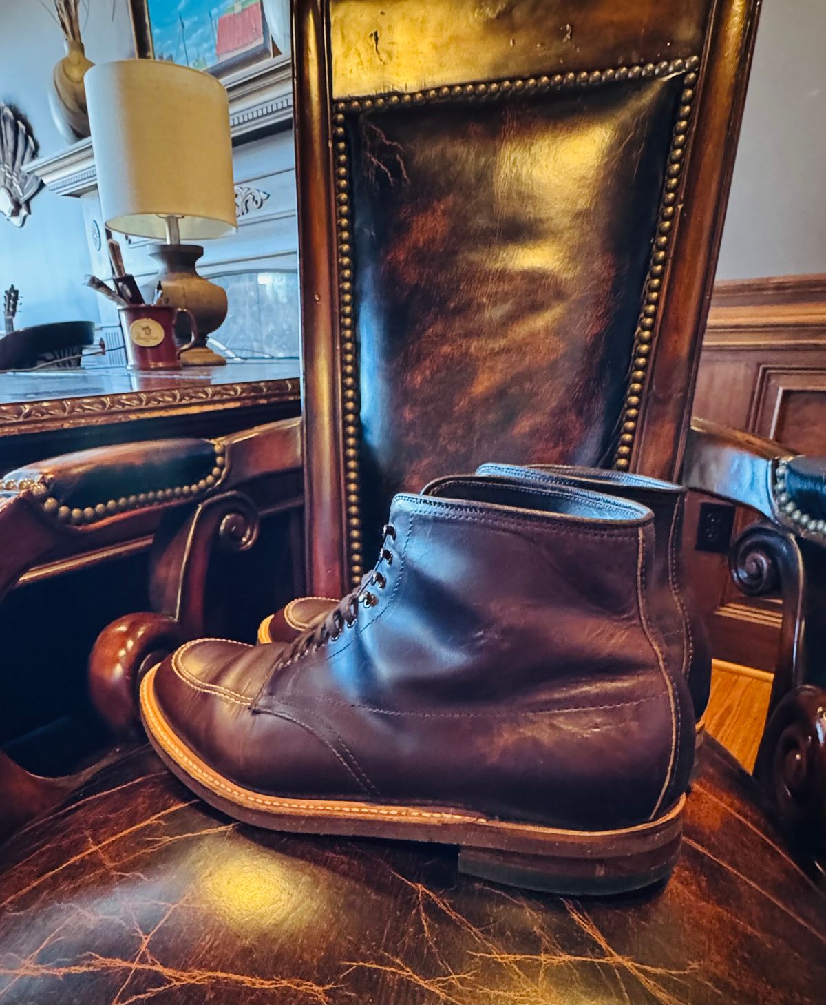 Photo by BlueMtn on February 1, 2026 of the Alden Indy Boot in Horween Brown Chromexcel.