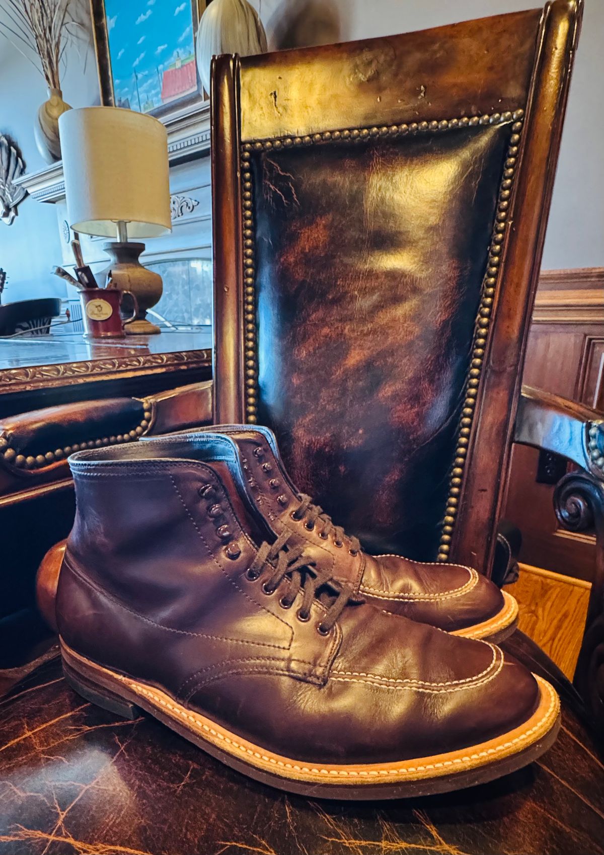 Photo by BlueMtn on February 1, 2026 of the Alden Indy Boot in Horween Brown Chromexcel.