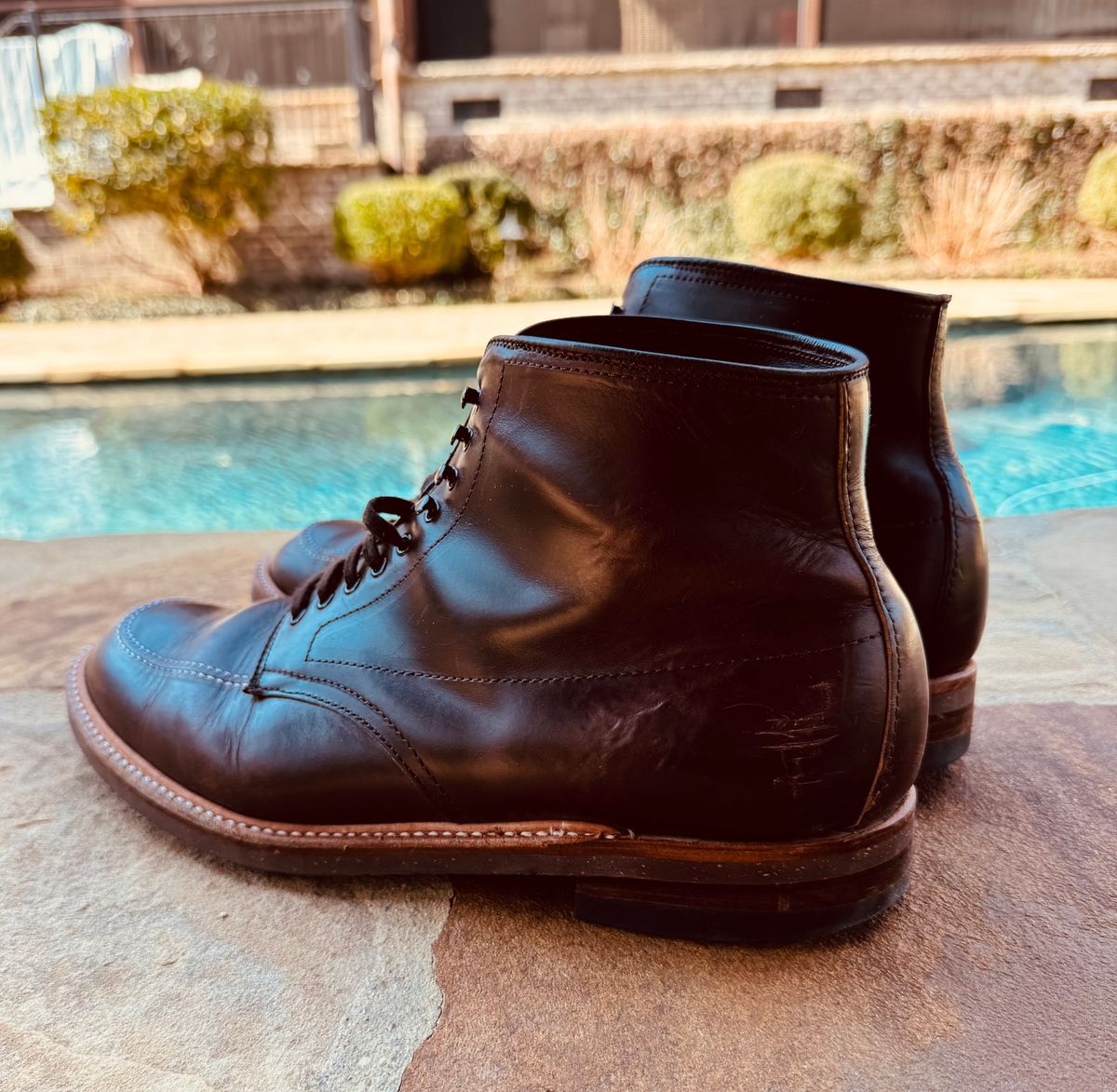 Photo by BlueMtn on March 1, 2026 of the Alden Indy Boot in Horween Brown Chromexcel.