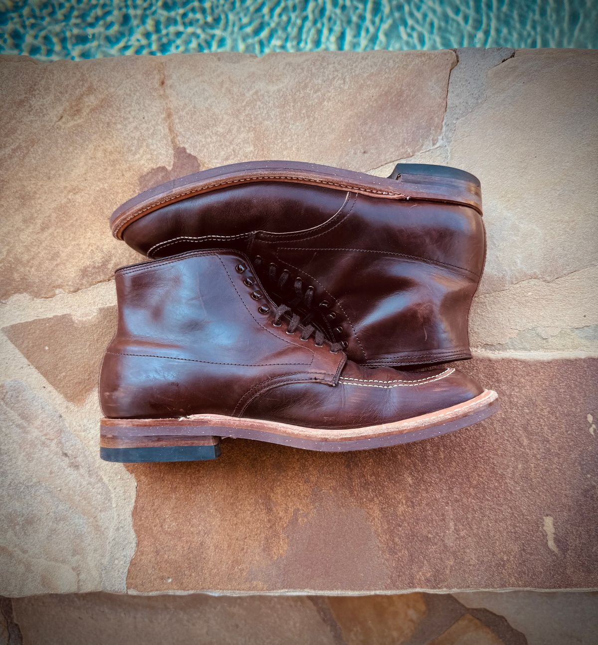 Photo by BlueMtn on March 1, 2026 of the Alden Indy Boot in Horween Brown Chromexcel.