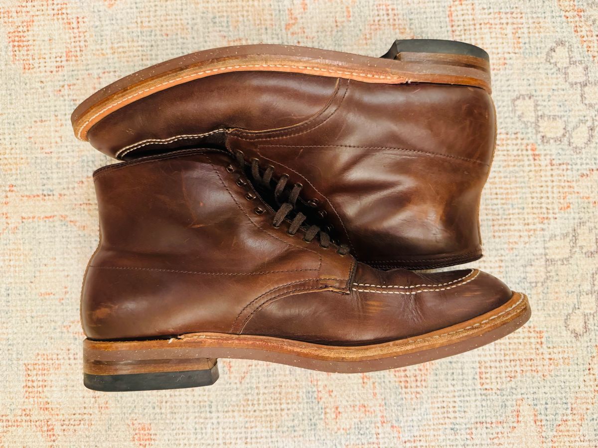 Photo by BlueMtn on April 6, 2026 of the Alden Indy Boot in Horween Brown Chromexcel.