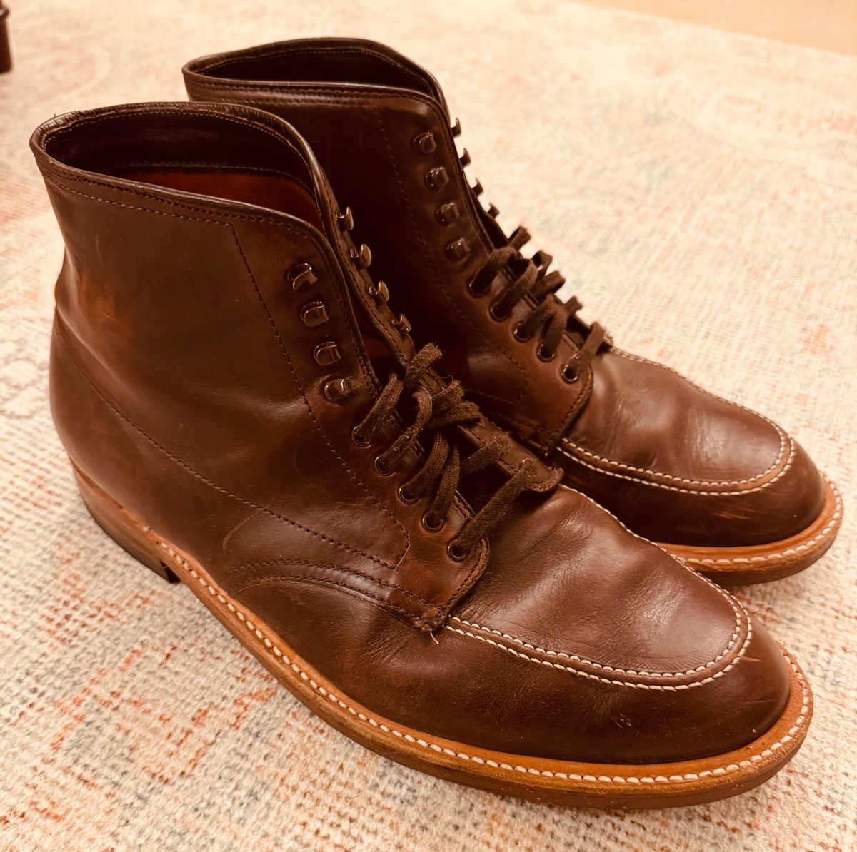 Photo by BlueMtn on April 6, 2026 of the Alden Indy Boot in Horween Brown Chromexcel.