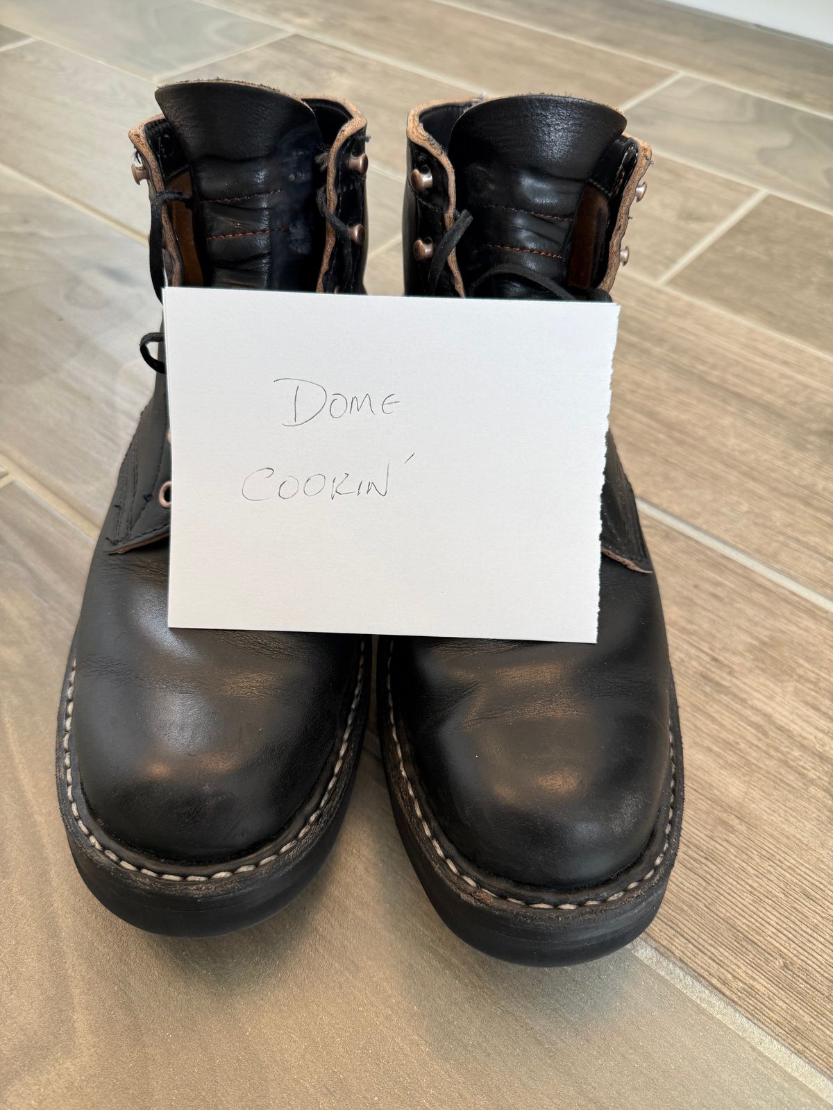 Photo by blove13 on December 5, 2025 of the White's Semi-Dress in Horween Black Teacore Chromexcel.