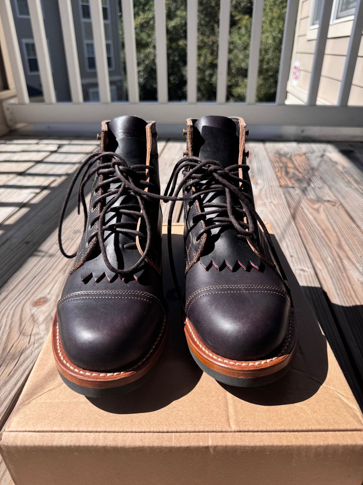 Photo by brian1 on October 2, 2025 of the Truman Cap Toe Boot in Black Teacore.