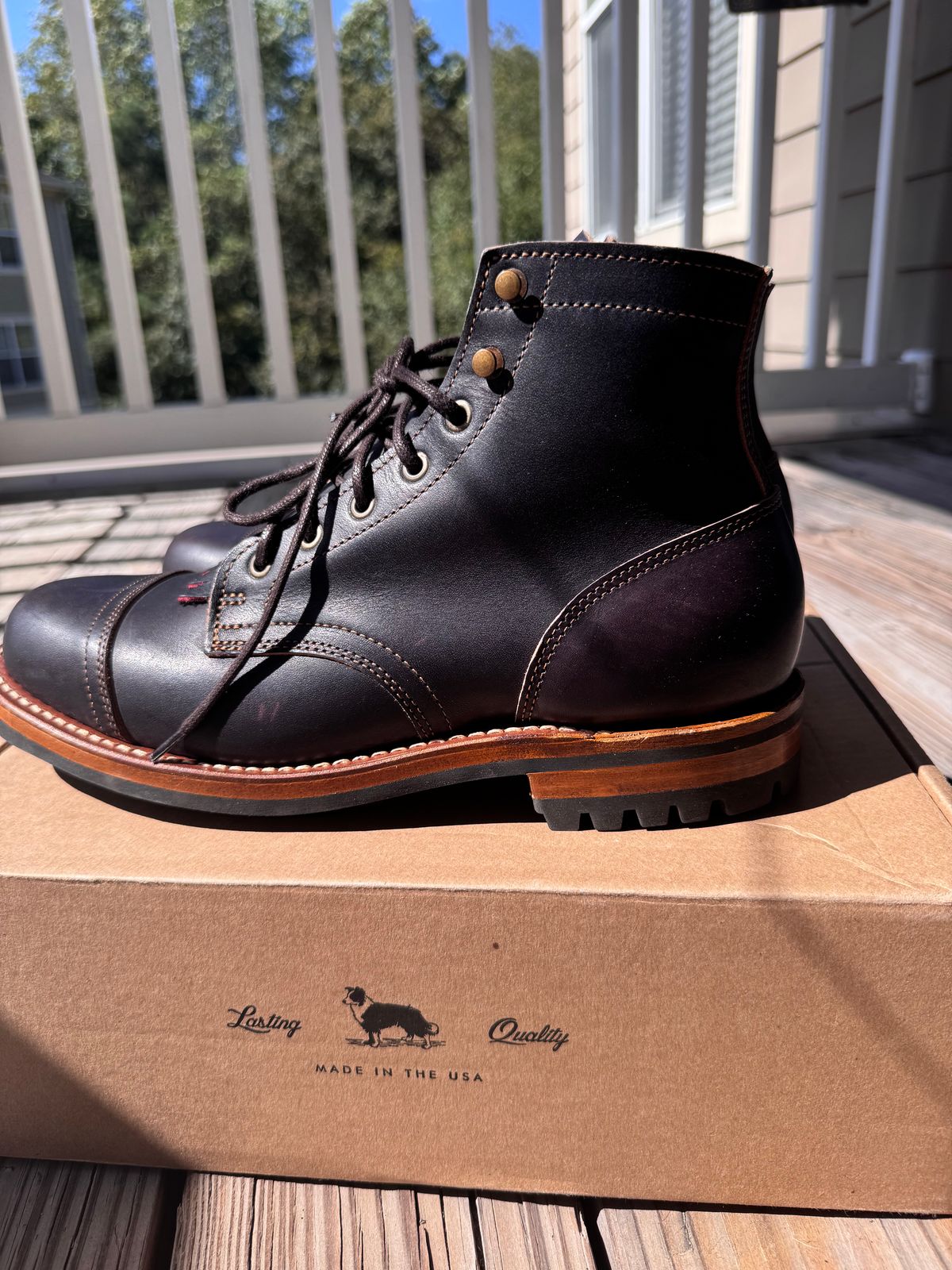 Photo by brian1 on October 2, 2025 of the Truman Cap Toe Boot in Black Teacore.
