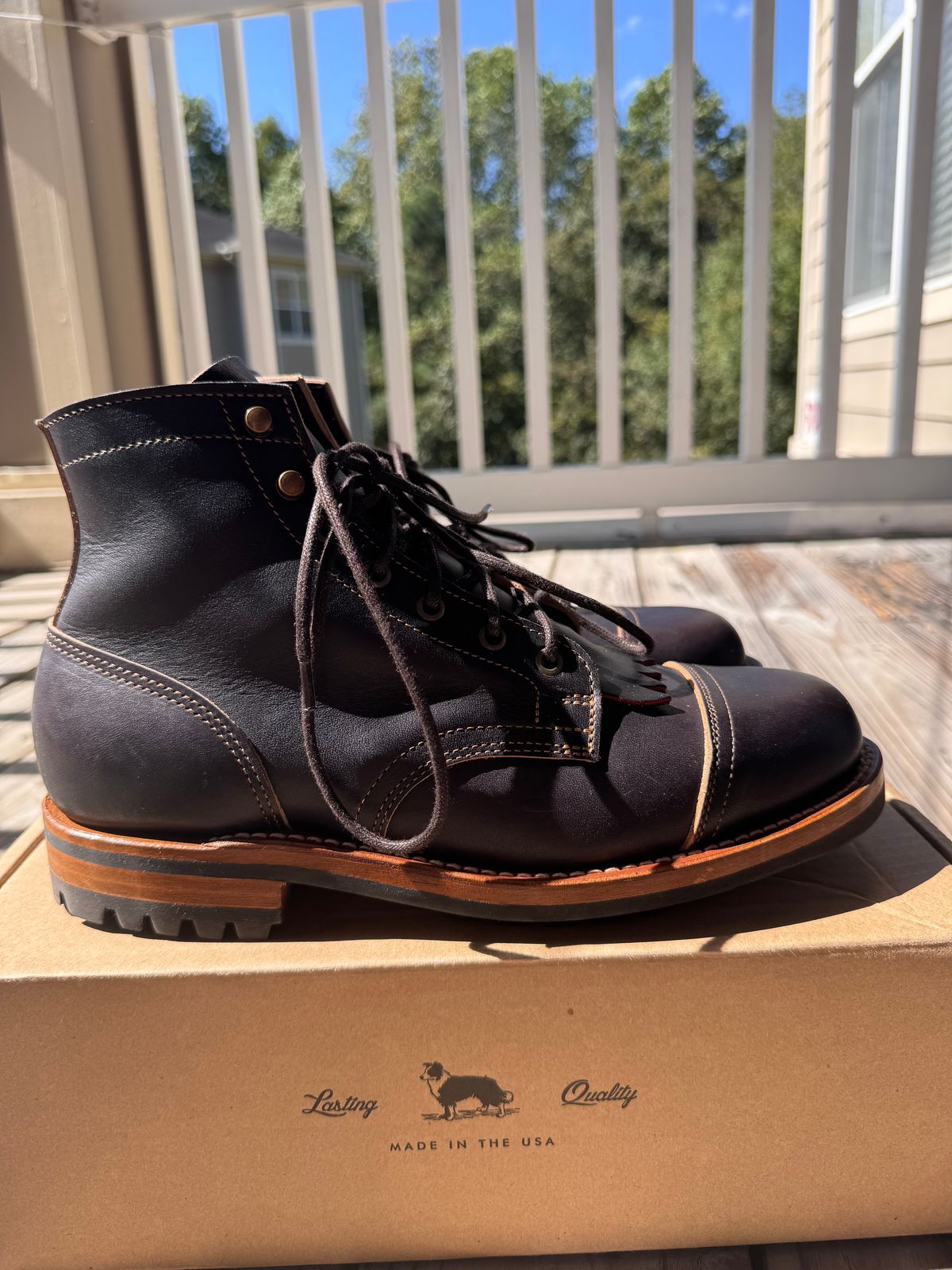 Photo by brian1 on October 2, 2025 of the Truman Cap Toe Boot in Black Teacore.