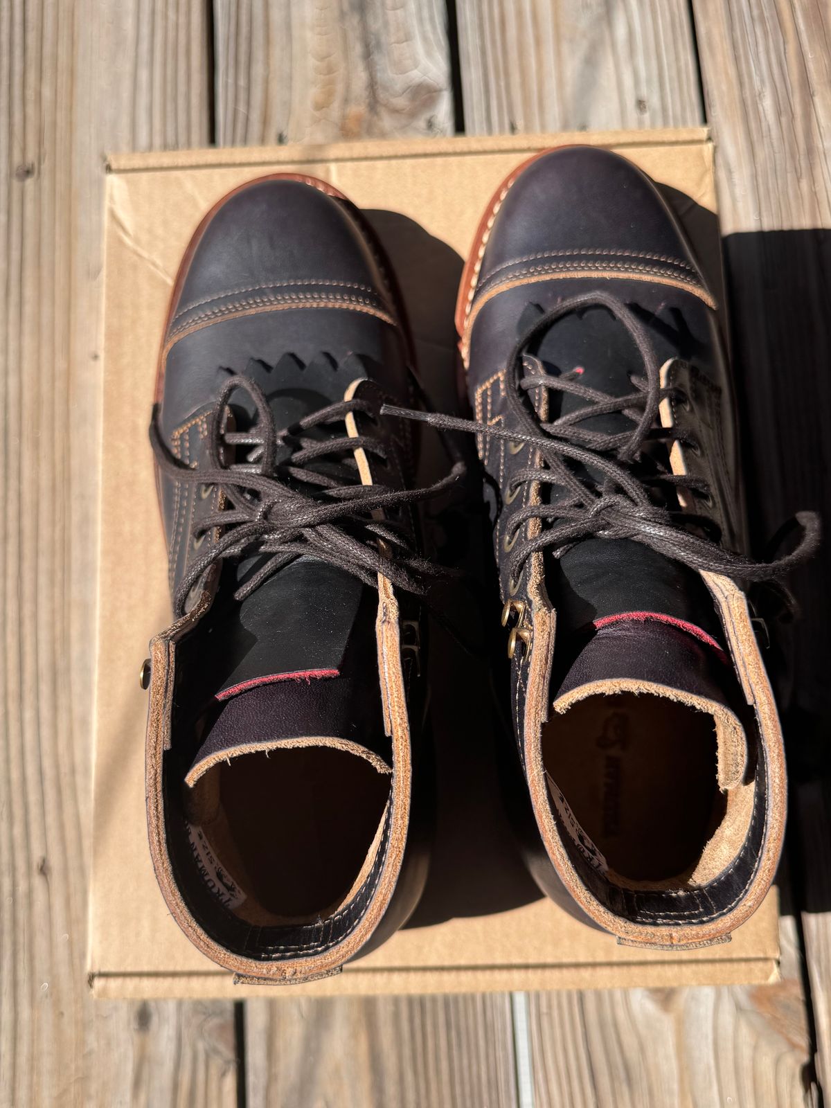 Photo by brian1 on October 2, 2025 of the Truman Cap Toe Boot in Black Teacore.