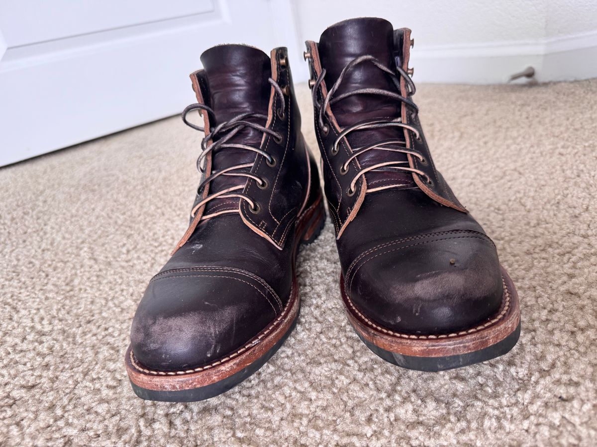Photo by brian1 on November 2, 2025 of the Truman Cap Toe Boot in Black Teacore.